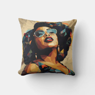 Black Womanhood: Cubist Artistry Throw Pillow
