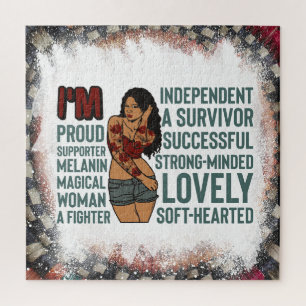 black women affirmations melanin queen sista quote jigsaw puzzle