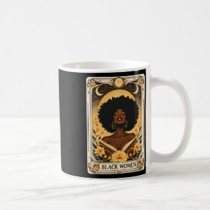 Black Women Afro Hair Black History Month Tarot Ca Coffee Mug