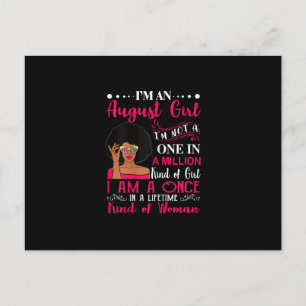 Black Women August Birthday Gifts Im A Leo Queen Announcement Postcard