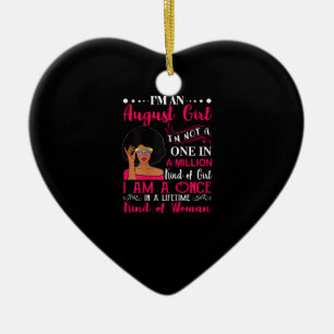 Black Women August Birthday Gifts Im A Leo Queen Ceramic Ornament