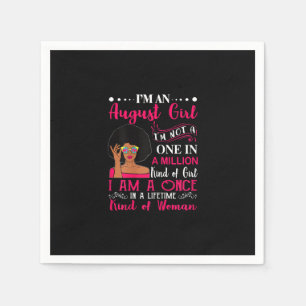 Black Women August Birthday Gifts Im A Leo Queen Napkin