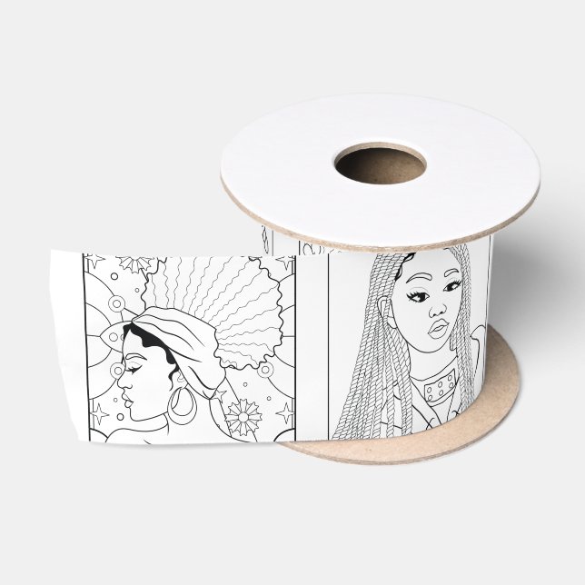 Black Women Beauty Satin Ribbon (Spool)