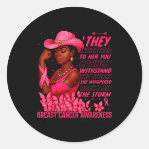 Black Women Breast Cancer Survivor Nk Ribbon I'm T Classic Round Sticker