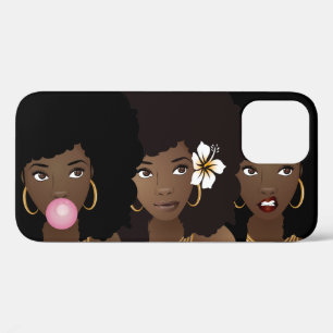 Black Women, Bubblegum & Flower   Purple iPhone 12 Case