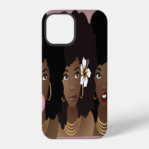 Black Women, Bubblegum & Flower Purple iPhone 12 Case