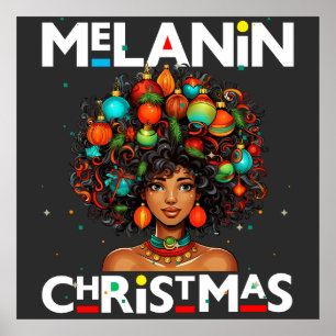 Black women Christmas melanin sista Xmas Sistas Poster