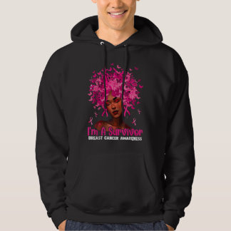 Black Women Girl I'm A Survivor Breast Cancer Awar Hoodie