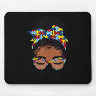 Black Women Girls Autistic Autism Awareness Mom Li Mouse Pad