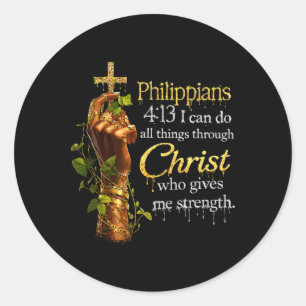 Black Women God Christian Faith African Melanin Qu Classic Round Sticker