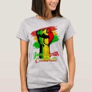 Black Women Hand Juneteenth Celebrate Indepedence T-Shirt