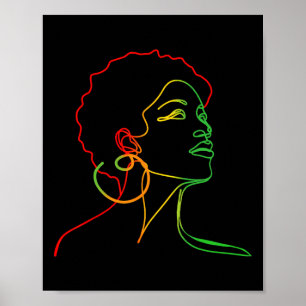 Black Women Juneteenth Face Abstract Art Melanin A Poster