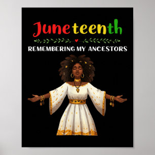 Black Women Juneteenth Remembering My Ancestors Fu Poster
