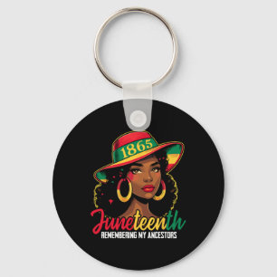 Black Women Juneteenth Remembering My Ancestors Keychain