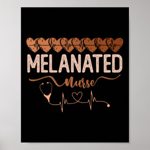 Black Women Melanated Nurse Black History Month Nu Poster