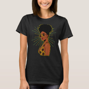 Black Women Melanin Mother Sunflower Magic Summer T-Shirt