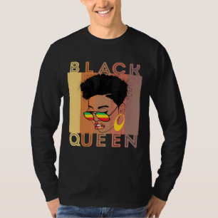 Black Women Melanin Poppin Queen Afro Black Girl M T-Shirt