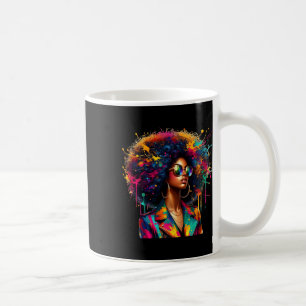 Black Women Melanin Queen Strong Afro African Drip Coffee Mug