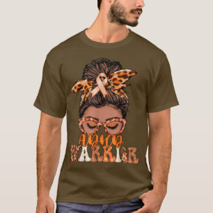 Black Women Messy Bun ADHD Warrior Gifts T-Shirt