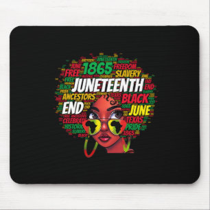 Black Women Messy Bun Juneteenth Celebrate Indepen Mouse Pad