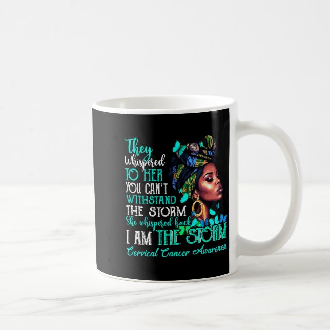 Black Women Motivation Suprt Cervical Cancer Aware Coffee Mug (Right)