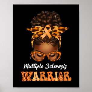 Black Women Multiple Sclerosis Awareness Messy Bun Poster