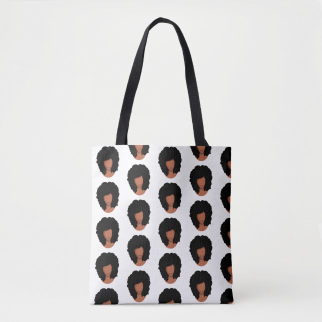 Black Women, Natural Hair Afro Tote Bag (Front)