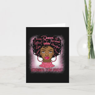 Black Women Queen Stronger Than Breast Cancer Pink Card