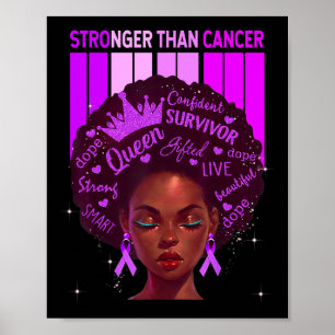 Black Women Queen Stronger Than Epilepsy Purple Ri Poster