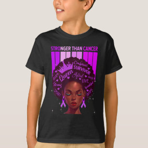 Black Women Queen Stronger Than Epilepsy Purple Ri T-Shirt