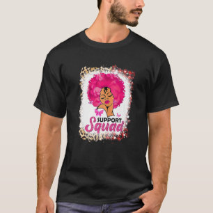 Black Women Queen Support Squad Breast Cancer Awar T-Shirt