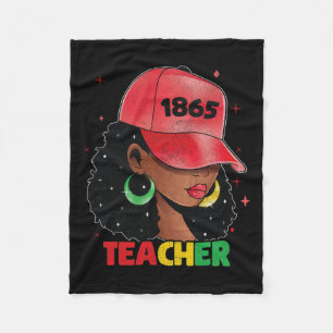 Black Women Teacher Afro Melanin Black History Mon Fleece Blanket