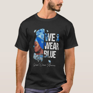 Black Women We Wear Blue Graves Disease Awareness T-Shirt