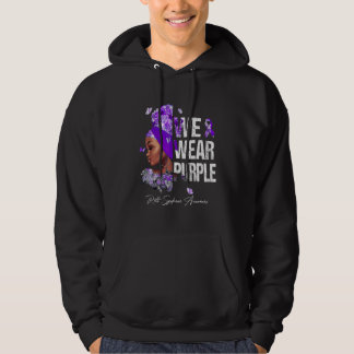 Black Women We Wear Purple Rett Syndrome Awareness Hoodie