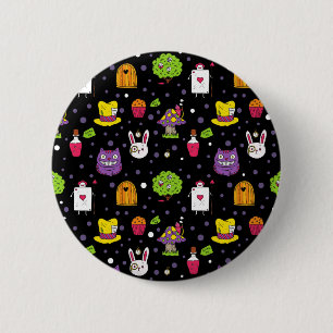 black Wonderland 2 Inch Round Button