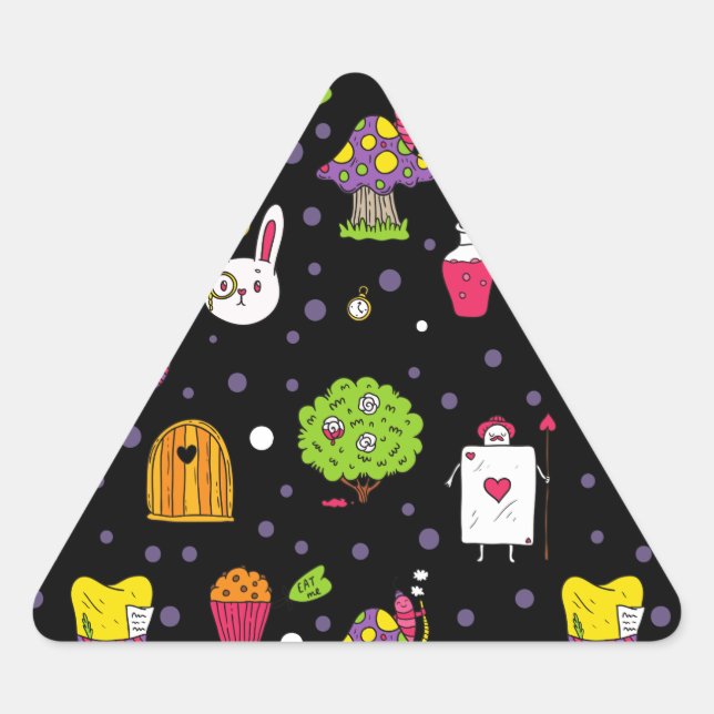 black Wonderland Triangle Sticker (Front)