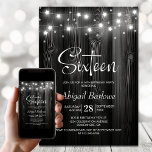 Black Wood 16th Birthday Party Invitation<br><div class="desc">Elevate the celebration of your guest of honour's milestone with this black wood 16th birthday party invitation. Stylishly modern, it sets the perfect tone for an unforgettable evening. Personalizing the invitations is a breeze, just fill in the essential details using the provided text templates. You can choose from a variety...</div>