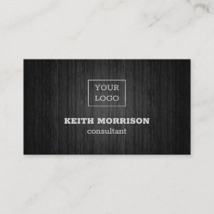 Black Wood And Logo Sign Business Card