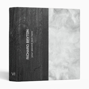 Black Wood and White Marble Binder