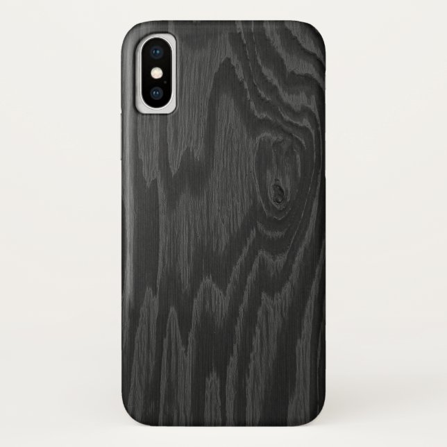 Black Wood Design iPhone Case (Back)
