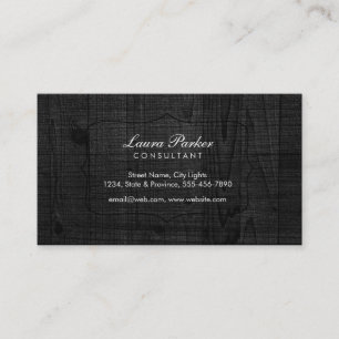 Black Wood Elegant Subtle Vintage Business Card