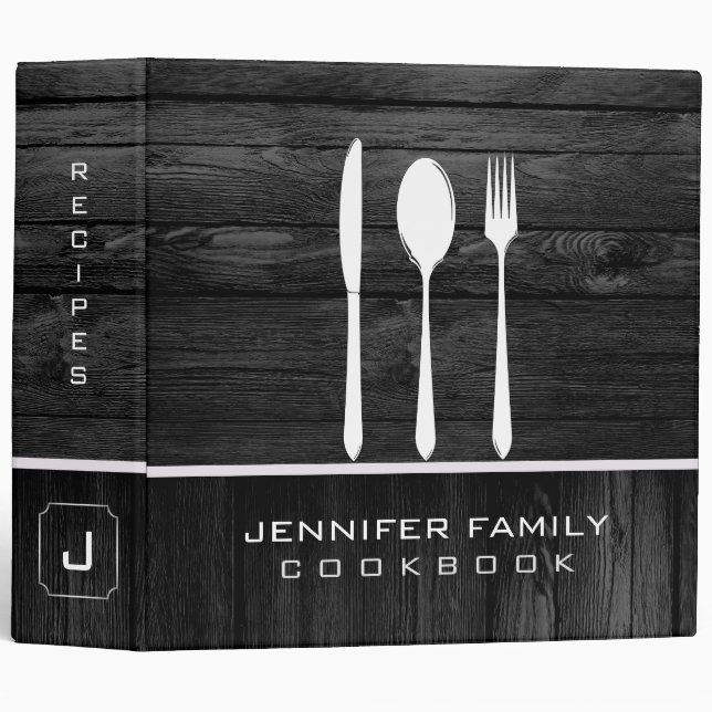 Black Wood Family Cooking Binder (Front/Spine)