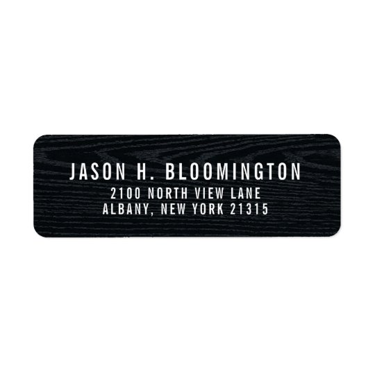 Black Wood Grain | Return Address Return Address Label