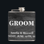 Black Wood Groomsman Hip Flask<br><div class="desc">This is Black Chalkboard Groomsman Modern Flask.  This flask feature is a Black Chalkboard background. It is Fully customizable. It is a unique gift that's perfect for weddings,  birthdays,  and special events.</div>