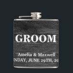 Black Wood Groomsman Hip Flask<br><div class="desc">This is Black Chalkboard Groomsman Modern Flask. This flask feature is a Black Chalkboard background. It is Fully customizable. It is a unique gift that's perfect for weddings, birthdays, and special events.</div>