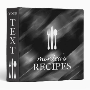 Black Wood Recipe Cooking Vintage Personalized Binder