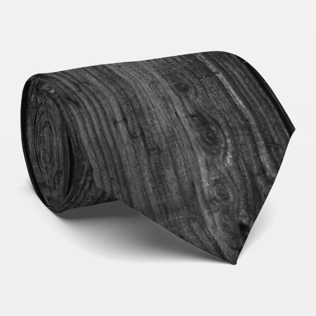 Black Wood Tie (Rolled)