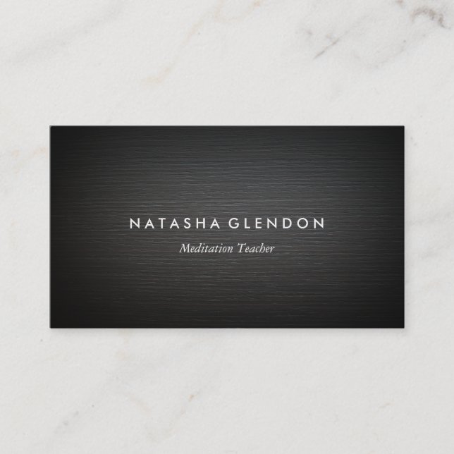 Black Wood Zen Business Card (Front)