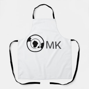 Black world globe add name monogram travel details apron