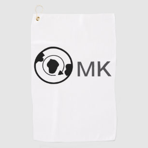 Black world globe add name monogram travel details golf towel